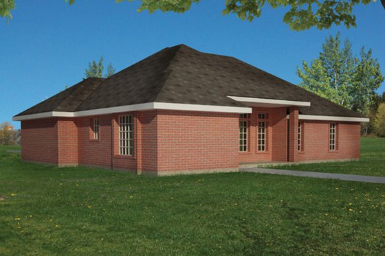 Exterior - Rear Elevation for Ranch House Plan #1061-14 - 3 bed, 2 bath