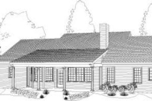 Exterior - Rear Elevation for Southern House Plan #406-128 - 3 bed, 2 bath