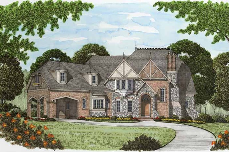 House Plan Design - Tudor Exterior - Front Elevation Plan #413-902