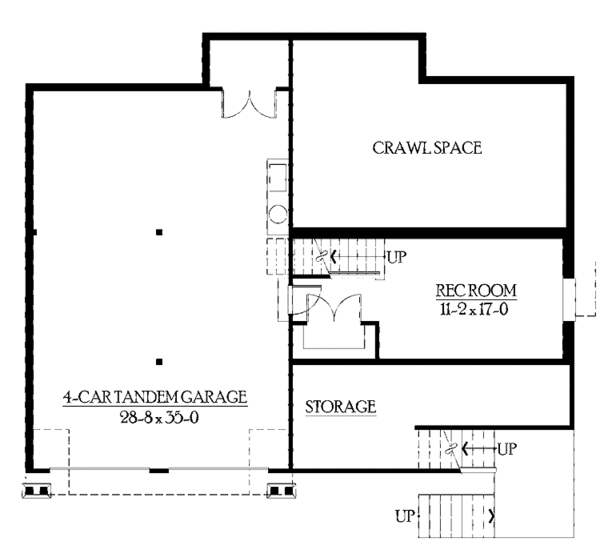 House Plan Design - Craftsman Floor Plan - Lower Floor Plan #132-402