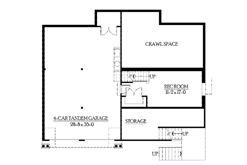 Home Plan - Floor Plan - Lower Floor for Craftsman House Plan #132-402 - 4 bed, 3.5 bath
