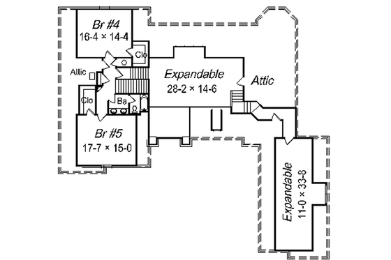 Floor Plan - Upper Floor for European House Plan #329-311 - 5 bed, 3.5 bath