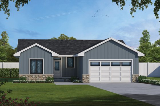 Exterior - Front Elevation 3 for Farmhouse House Plan #20-2497 - 3 bed, 3 bath