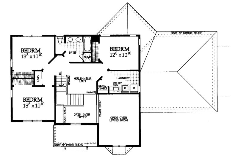 Dream House Plan - Floor Plan - Upper Floor for Country House Plan #72-1092 - 4 bed, 2.5 bath