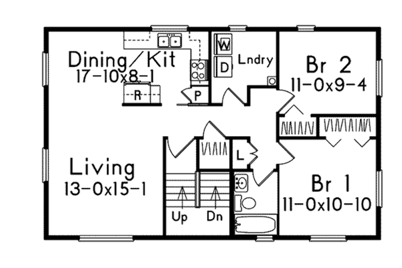 Architectural House Design - Floor Plan - Upper Floor for Modern House Plan #57-284 - 2 bed, 1 bath