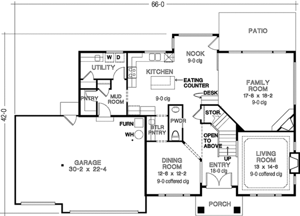Architectural House Design - European Floor Plan - Main Floor Plan #966-58