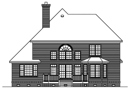Exterior - Rear Elevation 1 for Traditional House Plan #929-612 - 4 bed, 3.5 bath