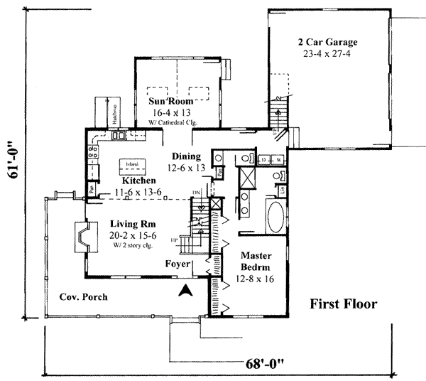 Traditional Floor Plan - Main Floor Plan #75-166