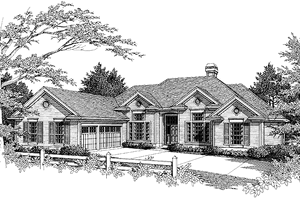 Ranch Exterior - Front Elevation Plan #48-771