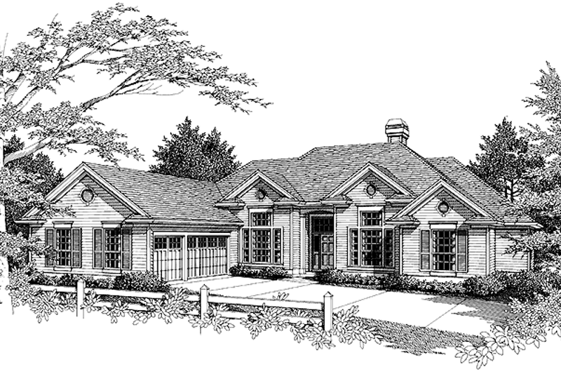 Architectural House Design - Ranch Exterior - Front Elevation Plan #48-771