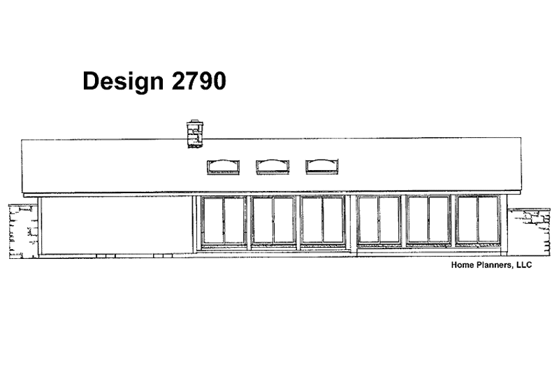 Home Plan - Exterior - Rear Elevation for Contemporary House Plan #72-728 - 3 bed, 2.5 bath