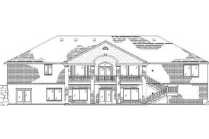 Exterior - Rear Elevation for Traditional House Plan #5-268 - 6 bed, 4.5 bath
