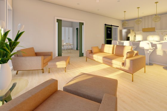 Interior - Family Room 1 for Farmhouse House Plan #126-175 - 2 bed, 2 bath