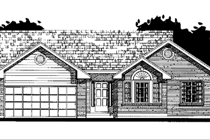 Architectural House Design - Ranch Exterior - Front Elevation Plan #300-128