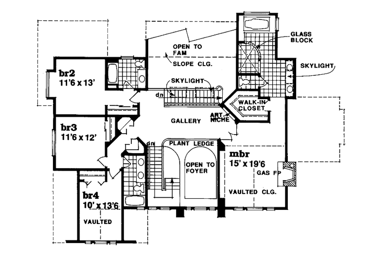 Architectural House Design - Floor Plan - Upper Floor for Traditional House Plan #47-1009 - 4 bed, 4.5 bath