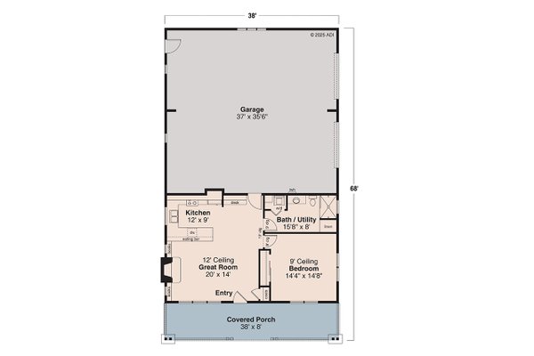 House Blueprint - Craftsman Floor Plan - Main Floor Plan #124-1432