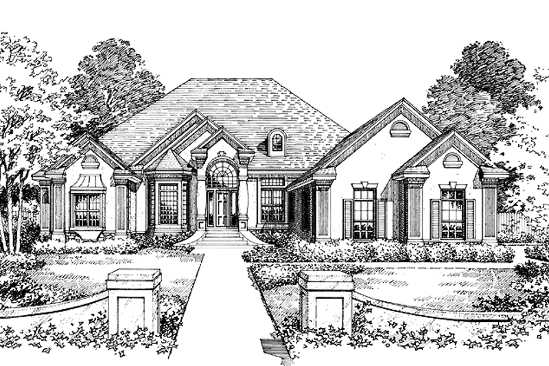 Dream House Plan - Mediterranean Exterior - Front Elevation Plan #417-745