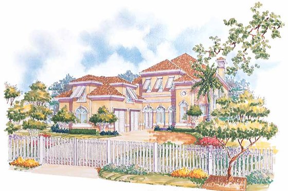 Exterior - Front Elevation 6 for Mediterranean House Plan #930-70 - 3 bed, 2.5 bath