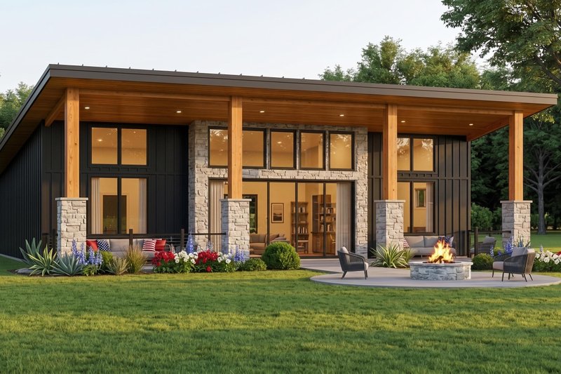 Architectural House Design - Exterior - Other Elevation 3 for Modern House Plan #1064-460 - 2 bed, 2.5 bath