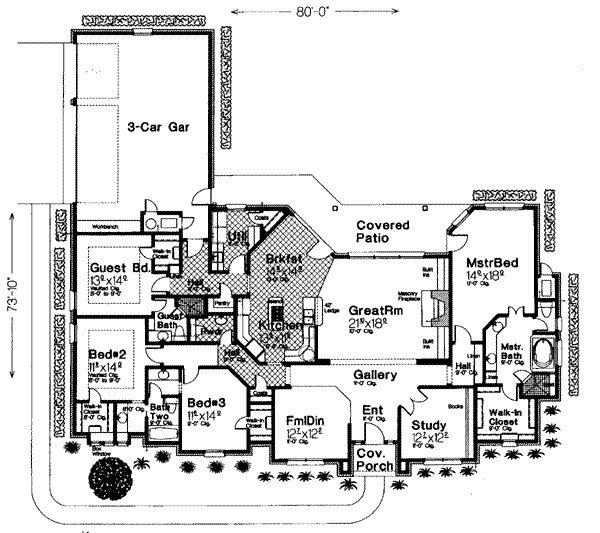 House Design - European Floor Plan - Main Floor Plan #310-279