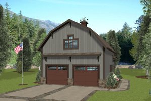 Barndominium Exterior - Front Elevation Plan #56-703