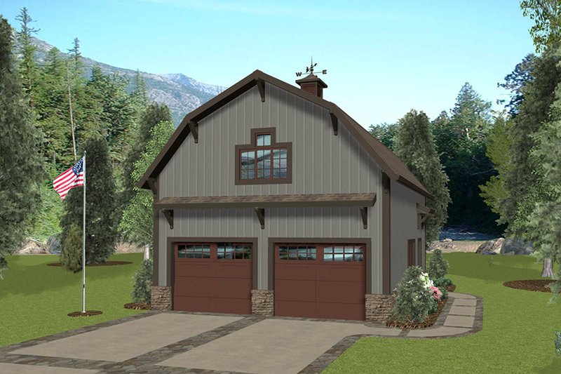 Country Style House Plan - 1 Beds 1 Baths 562 Sq/Ft Plan #56-703
