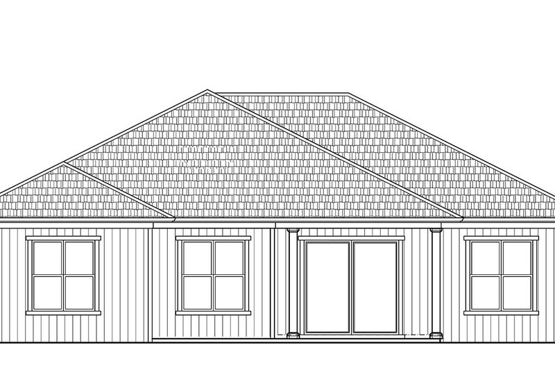 Home Plan - Exterior - Rear Elevation for Craftsman House Plan #938-97 - 3 bed, 3 bath