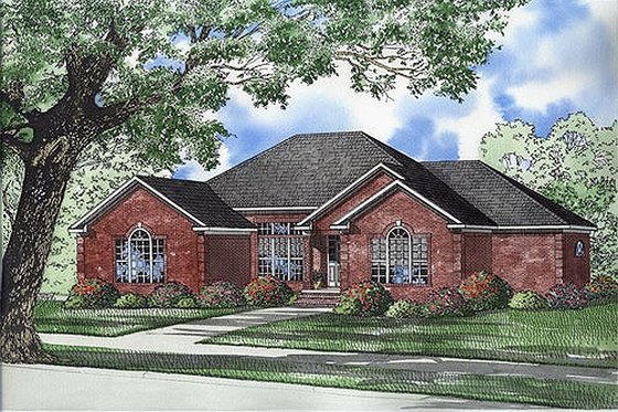 Exterior - Front Elevation 3 for Southern House Plan #17-527 - 3 bed, 3.5 bath