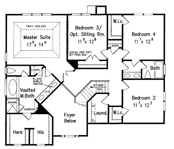 House Design - Traditional Floor Plan - Upper Floor Plan #927-13