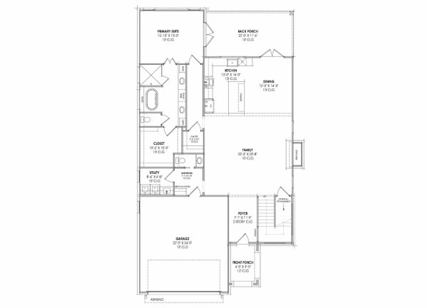 Architectural House Design - Floor Plan - Main Floor for Cottage House Plan #1096-211 - 4 bed, 3.5 bath