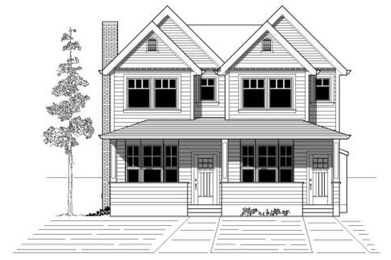 Exterior - Front Elevation for Traditional House Plan #423-2 - 3 bed, 2.5 bath