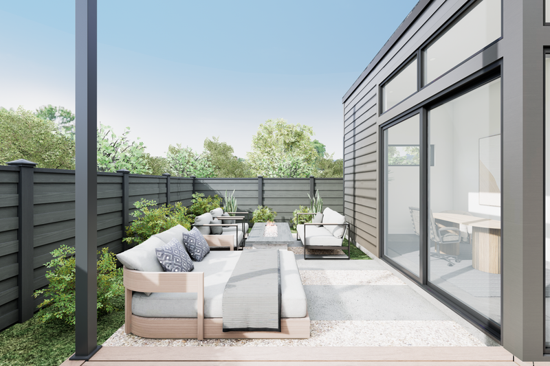 House Blueprint - Exterior - Outdoor Living 15 for Modern House Plan #1087-1 - 4 bed, 3.5 bath