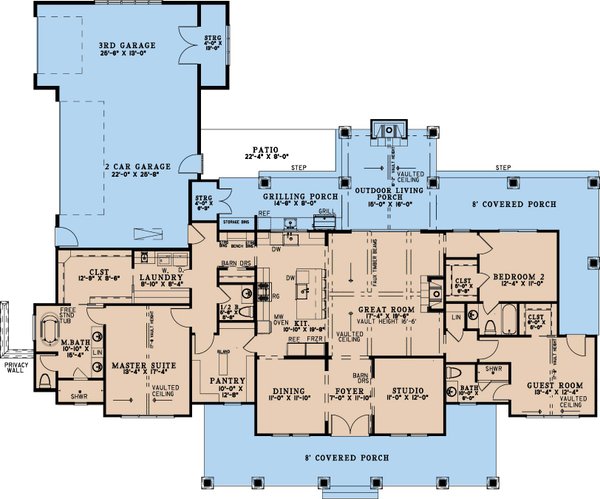 Barndominium Floor Plan - Main Floor Plan #923-366