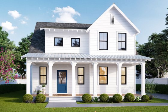 Exterior - Front Elevation 5 for Farmhouse House Plan #461-74 - 4 bed, 2.5 bath