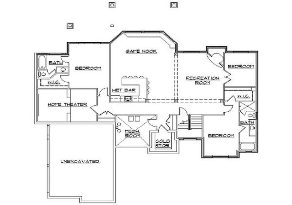 Traditional Floor Plan - Lower Floor Plan #5-360