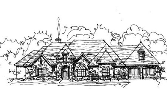 Exterior - Front Elevation for European House Plan #141-282 - 5 bed, 4 bath