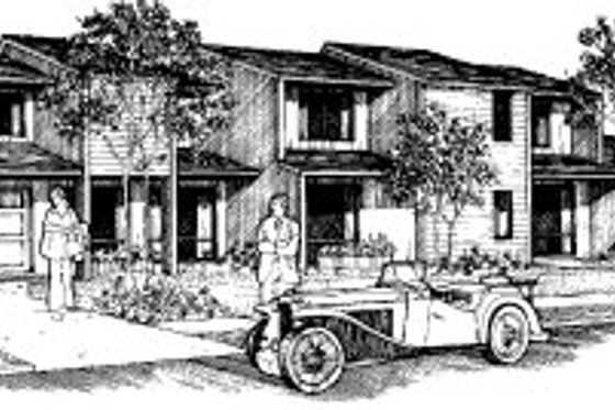 Exterior - Front Elevation for Modern House Plan #303-133 - 2 bed, 1 bath