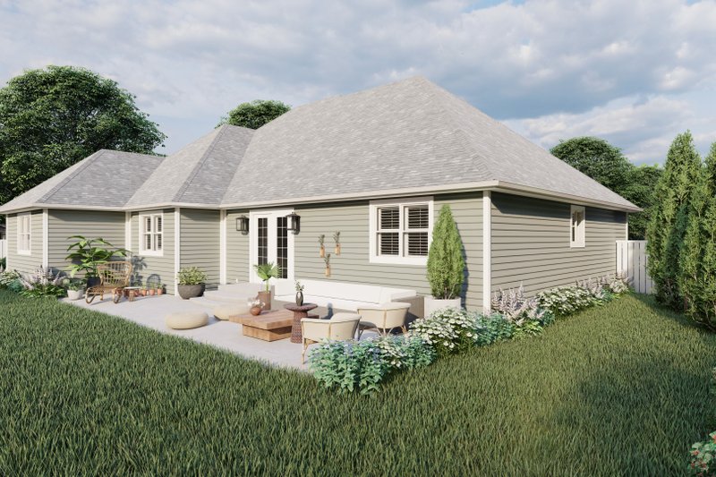 Home Plan - Exterior - Rear Elevation for Ranch House Plan #1060-10 - 3 bed, 2 bath
