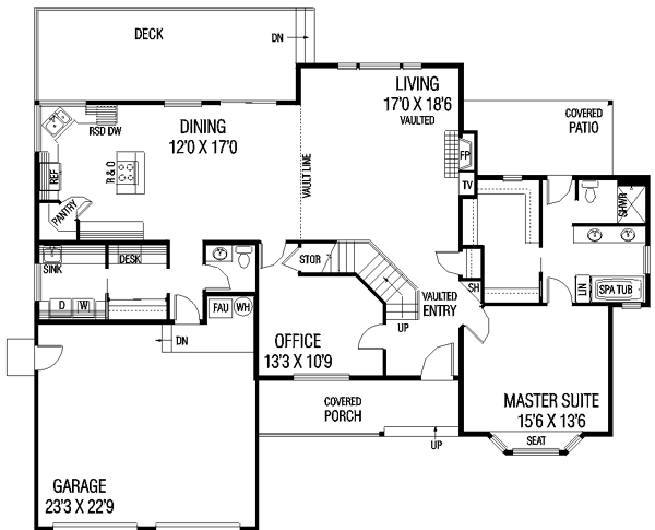 Traditional Floor Plan - Main Floor Plan #60-454