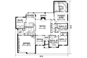 European Style House Plan - 4 Beds 2 Baths 2370 Sq/Ft Plan #84-247 