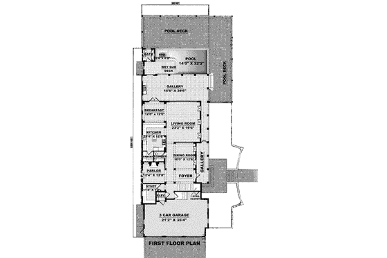 Floor Plan - Main Floor for Mediterranean House Plan #27-330 - 4 bed, 5.5 bath