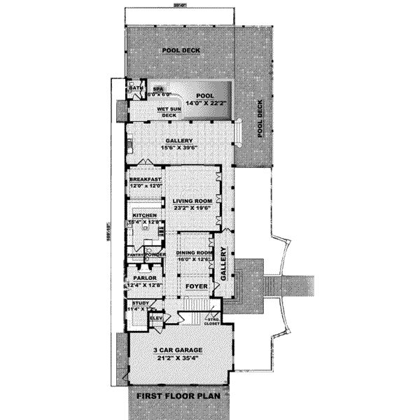 Mediterranean Floor Plan - Main Floor Plan #27-330