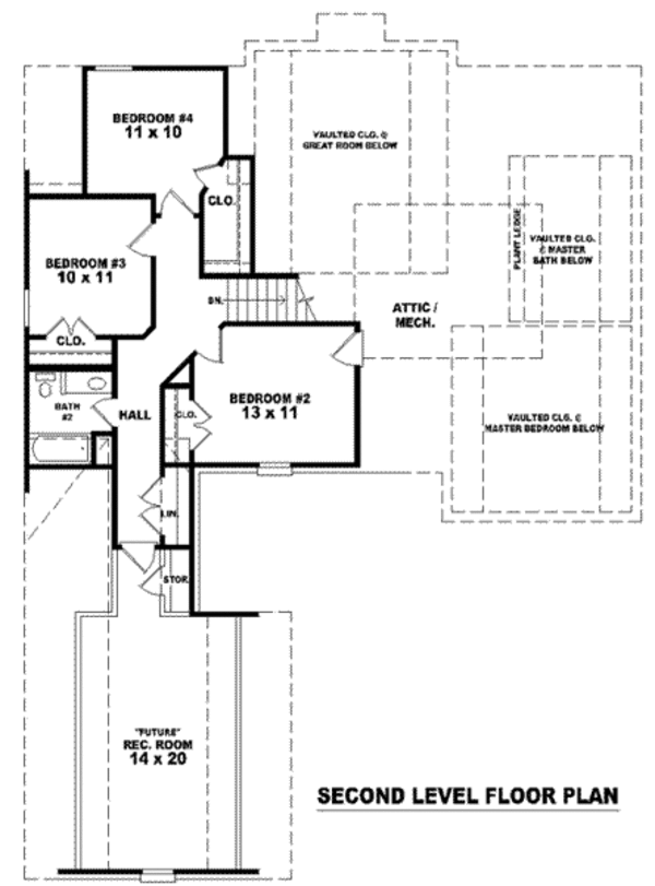 European Floor Plan - Upper Floor Plan #81-996