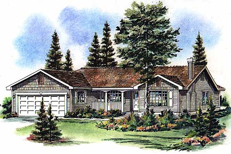 Home Plan - Farmhouse Exterior - Front Elevation Plan #18-1011