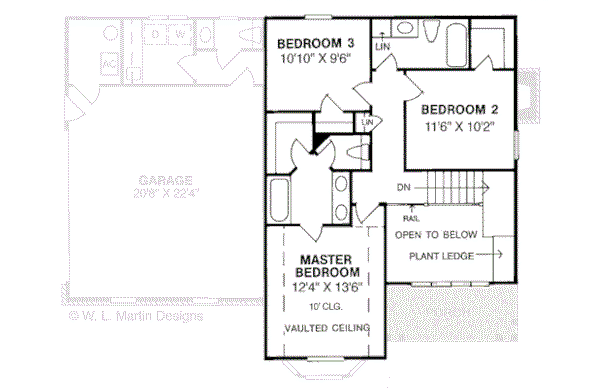 Home Plan - Traditional Floor Plan - Upper Floor Plan #20-301