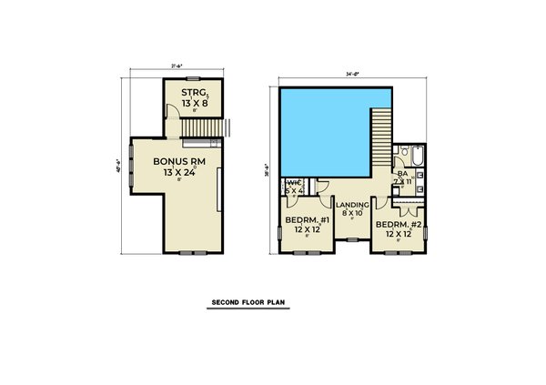 Architectural House Design - Farmhouse Floor Plan - Upper Floor Plan #1070-194