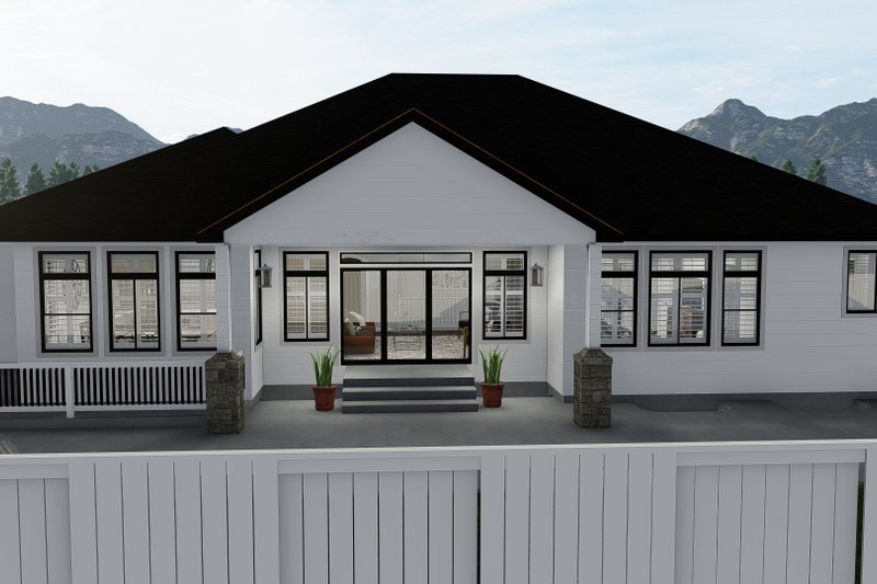 Home Plan - Exterior - Rear Elevation for Ranch House Plan #1060-30 - 5 bed, 3.5 bath
