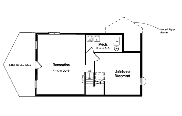 Bungalow Floor Plan - Lower Floor Plan #312-611