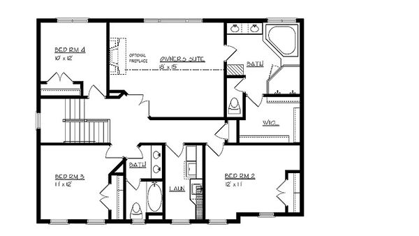 Craftsman Floor Plan - Upper Floor Plan #320-495