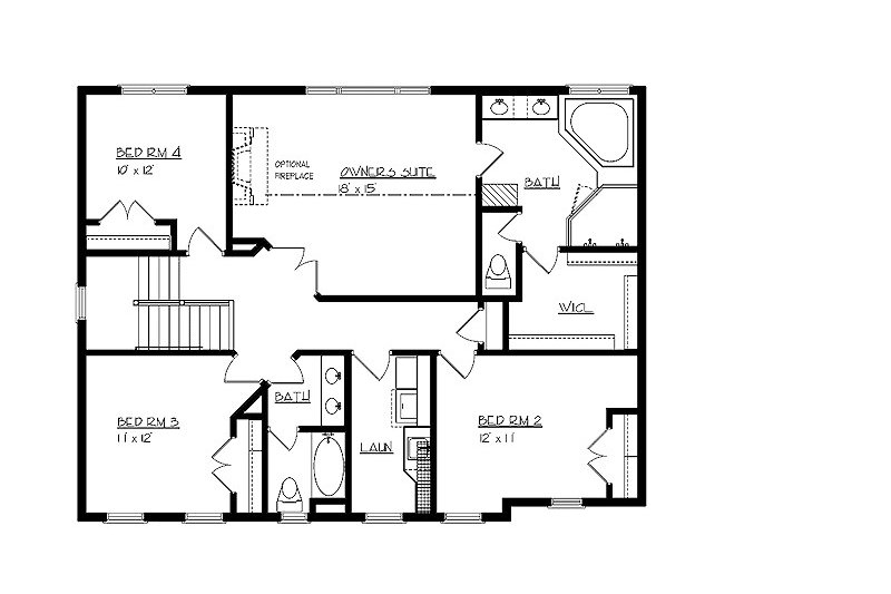 Dream House Plan - Floor Plan - Upper Floor for Craftsman House Plan #320-495 - 4 bed, 2.5 bath